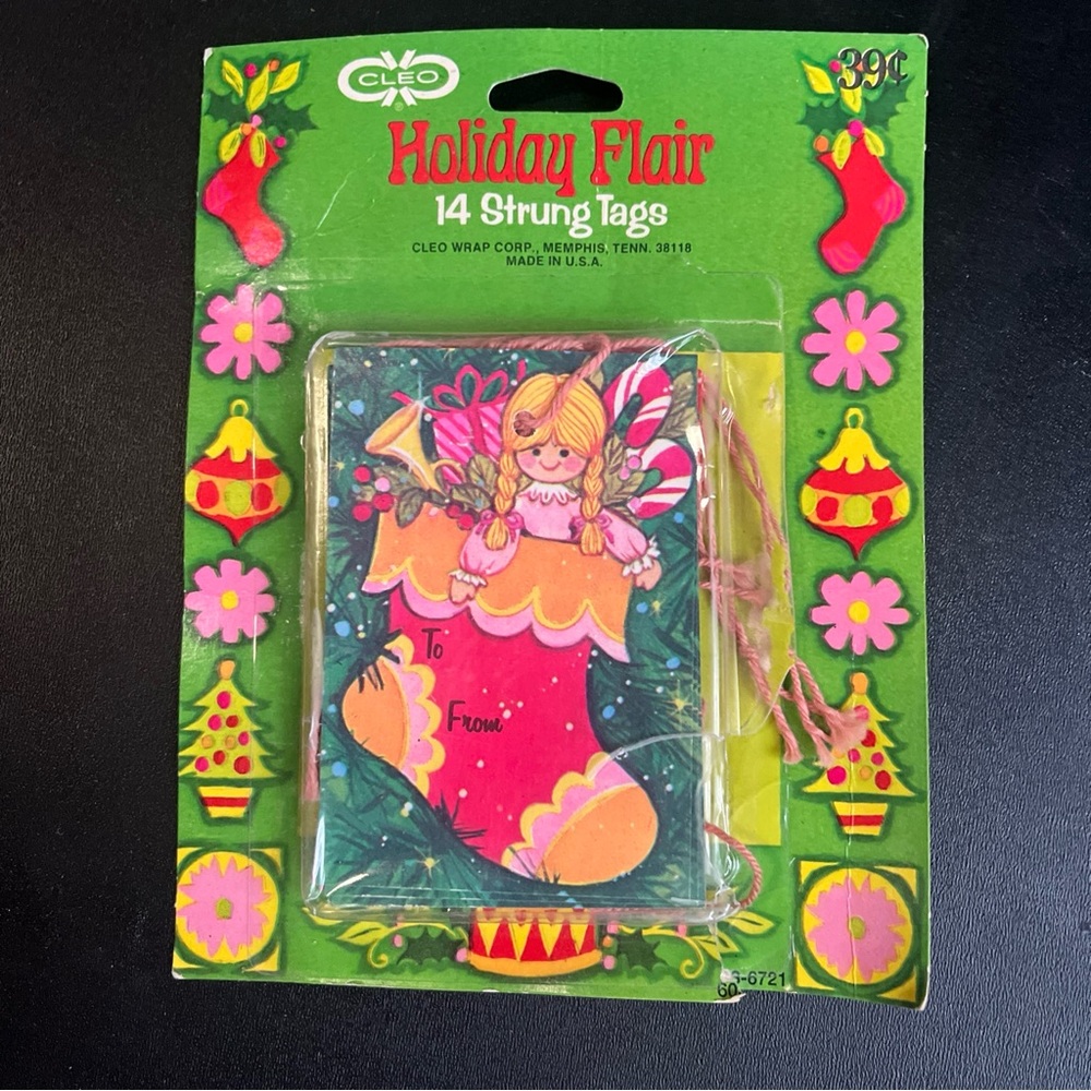 Vintage Cleo 14 Strung Tags Christmas Gift Tags Holiday Flair